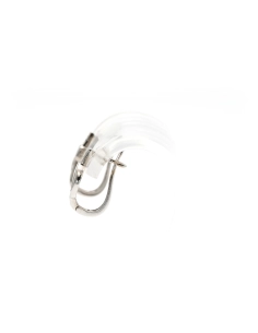 Boucles d'oreilles contemporaines en or blanc 14 carats serties de diamants "taille" brillant (+-0.168ct) - 5