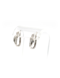 Boucles d'oreilles contemporaines en or blanc 14 carats serties de diamants "taille" brillant (+-0.168ct) - 4