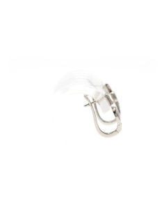 Boucles d'oreilles contemporaines en or blanc 14 carats serties de diamants "taille" brillant (+-0.168ct) - 6