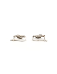 Boucles d'oreilles contemporaines en or blanc 14 carats serties de diamants "taille" brillant (+-0.168ct) - 2