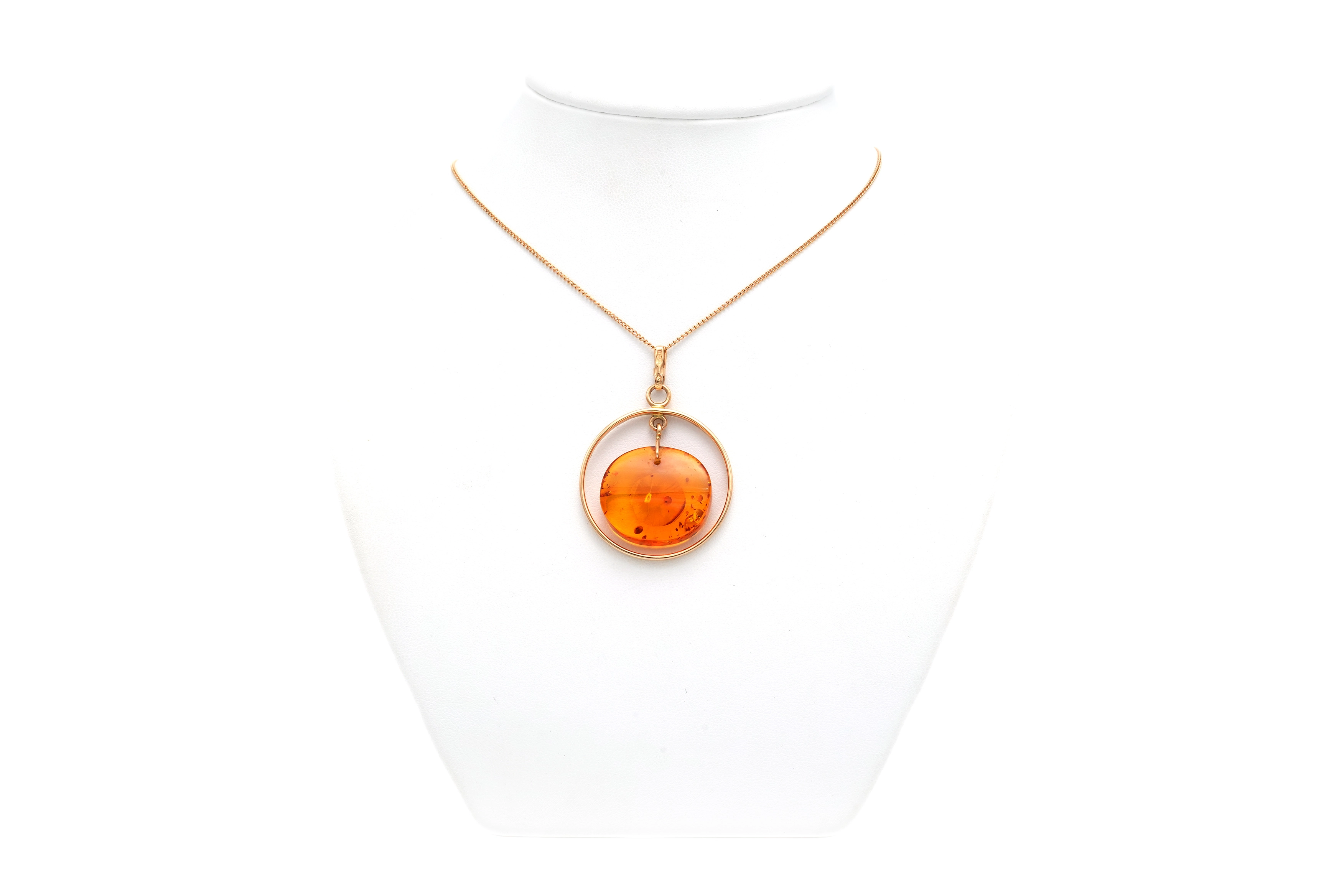 Collier contemporain or jaune 14 carats et ambre - 2
