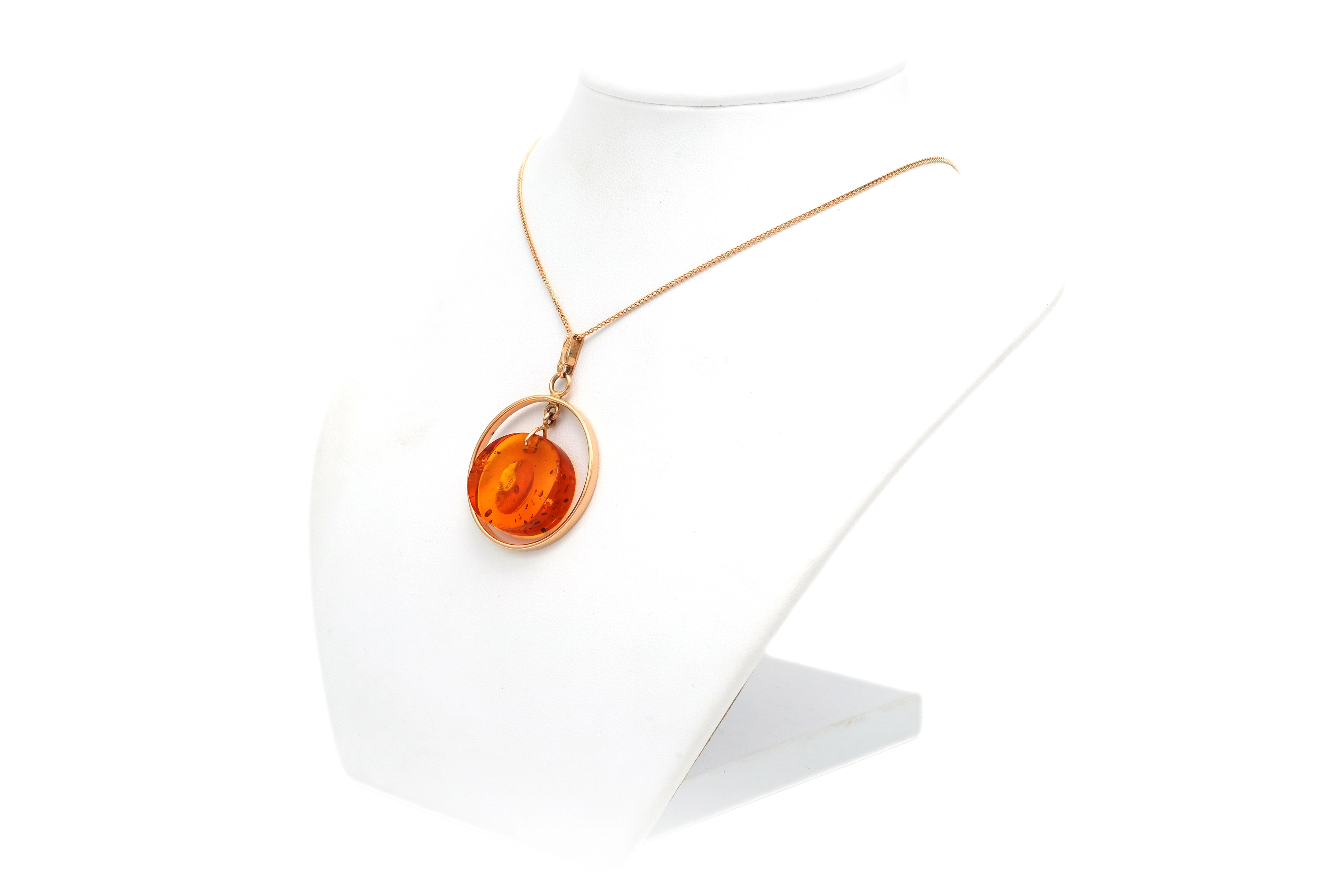 Collier contemporain or jaune 14 carats et ambre - 3