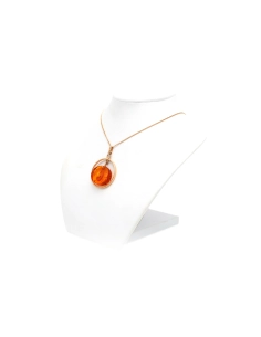 Collier contemporain or jaune 14 carats et ambre - 3