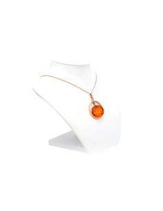 Collier contemporain or jaune 14 carats et ambre - 4
