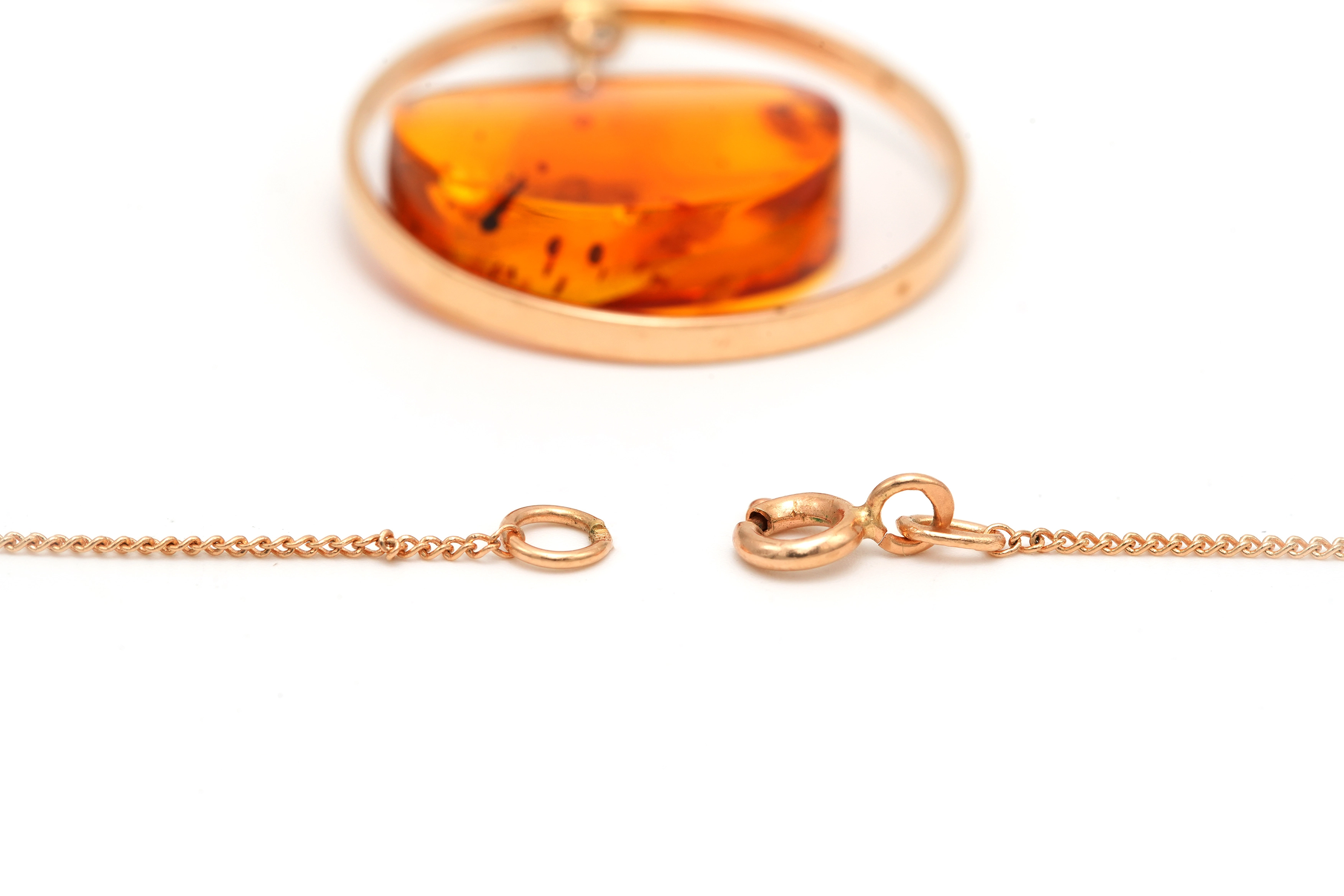 Collier contemporain or jaune 14 carats et ambre - 5