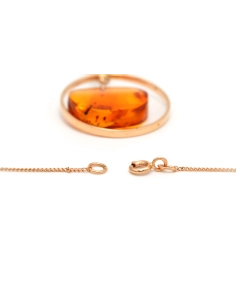 Collier contemporain or jaune 14 carats et ambre - 5