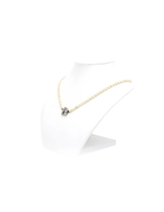 Collier Art Nouveau en or blanc 18 carats serti de diamant "taille" old cut et 8/8 et saphir de synthèse - 3