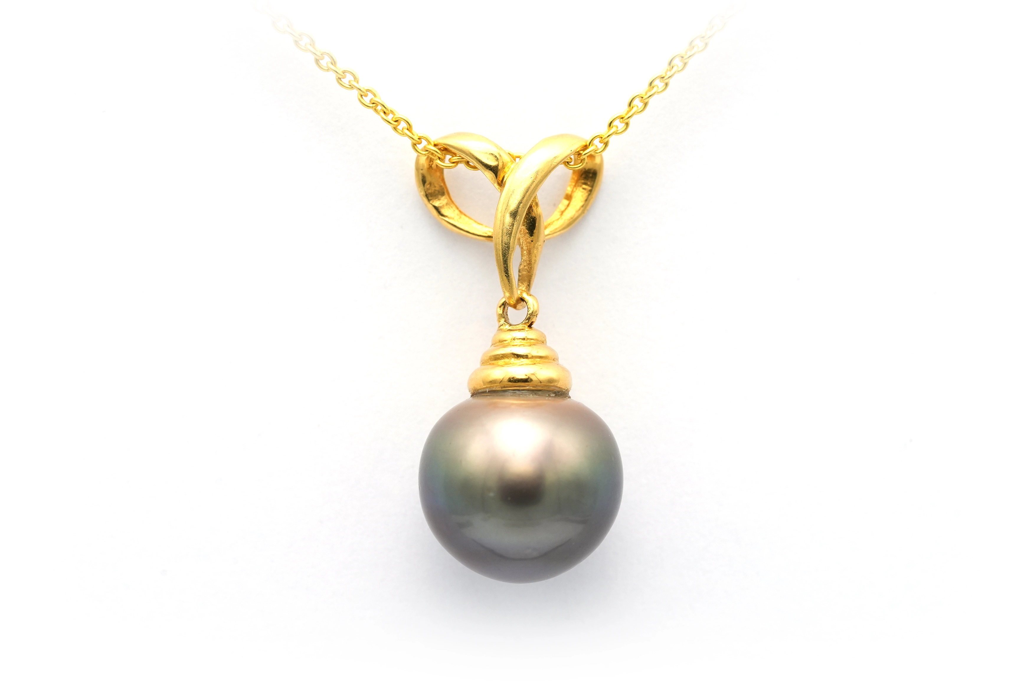 Pendentif contemporaine en or jaune 18 carats et perle de Tahiti - - 4
