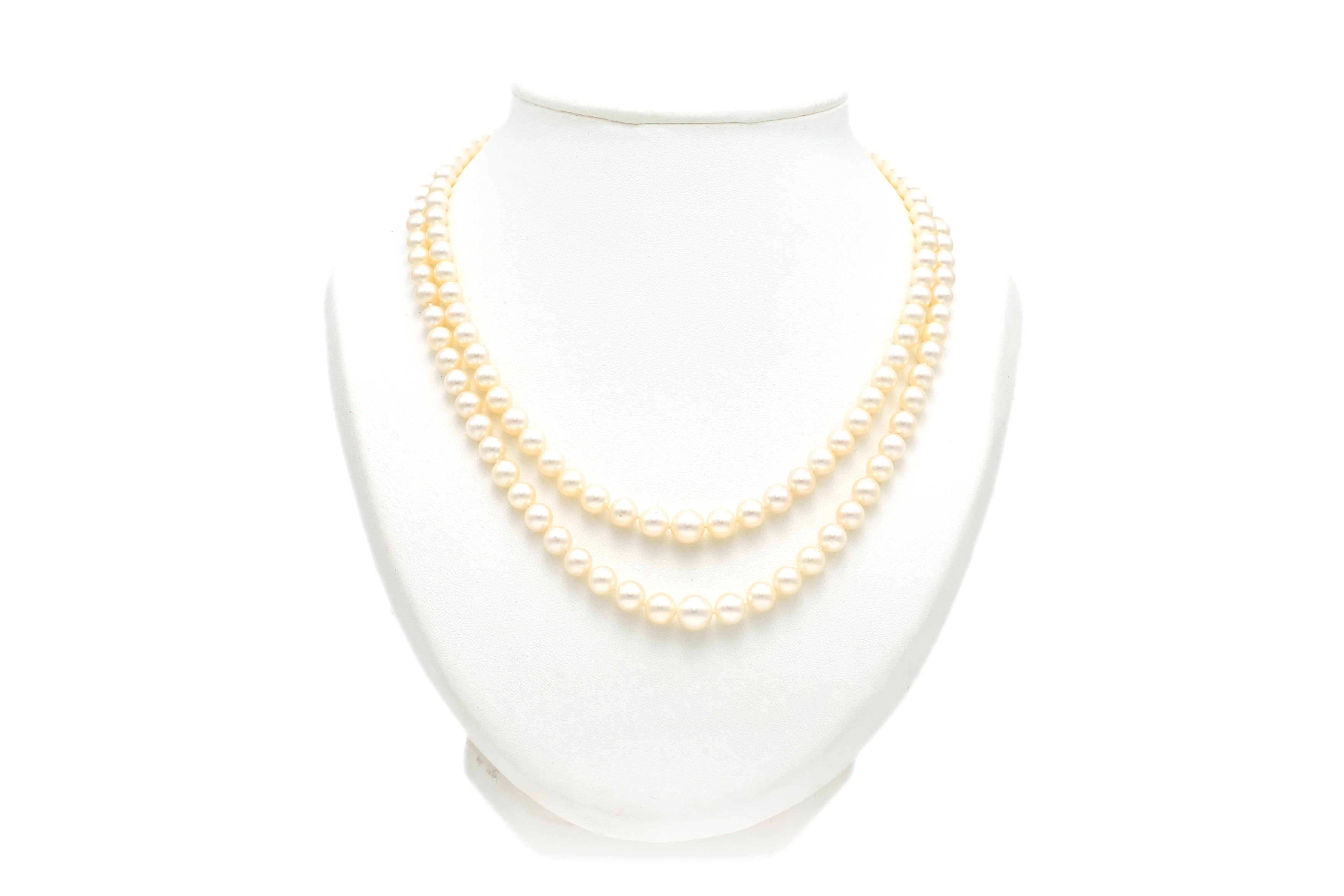 Collier contemporain en perles avec fermoir en or blanc 18 carats et turquoise - 2