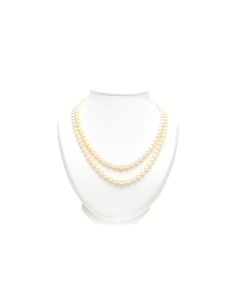 Collier contemporain en perles avec fermoir en or blanc 18 carats et turquoise - 2