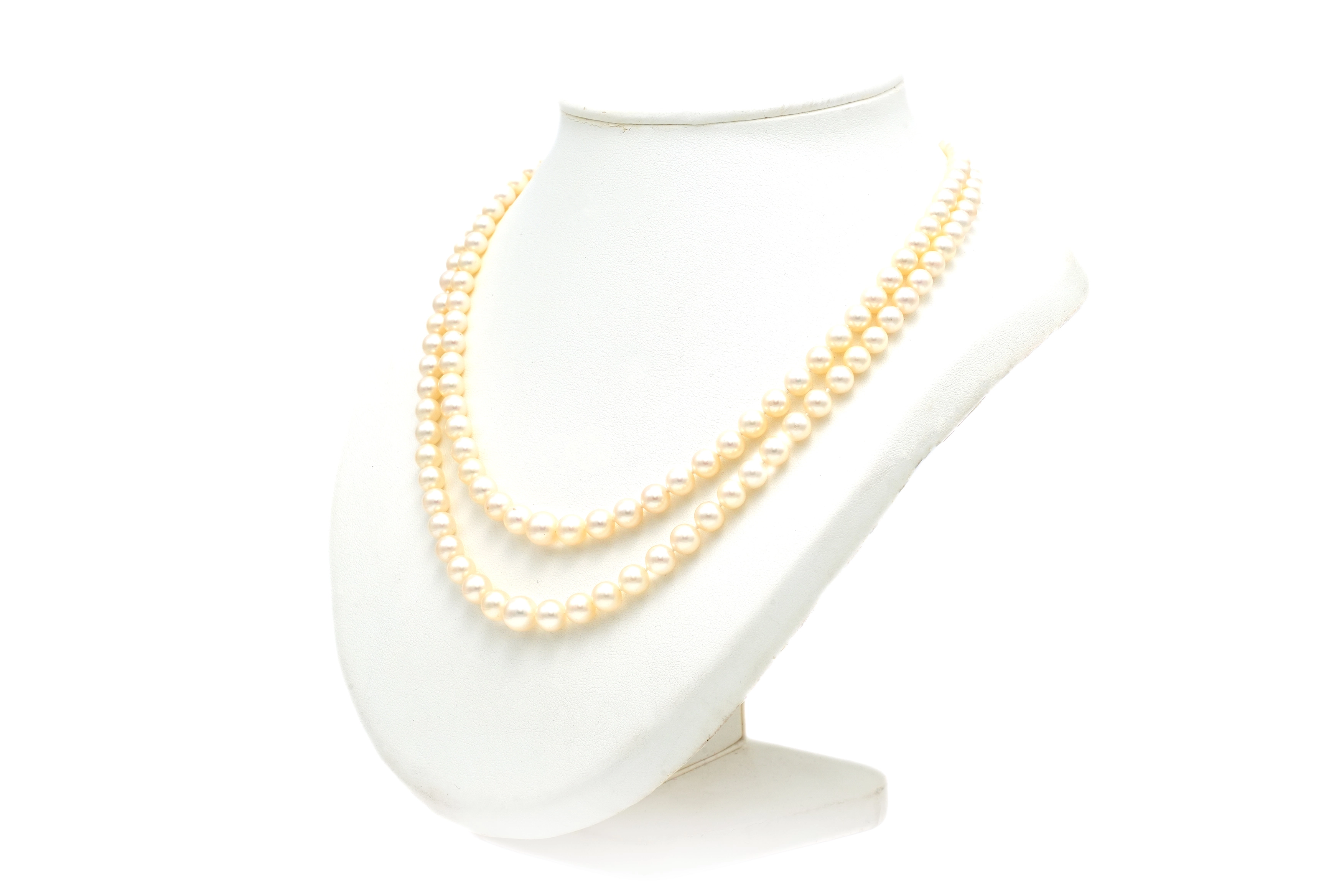 Collier contemporain en perles avec fermoir en or blanc 18 carats et turquoise - 3