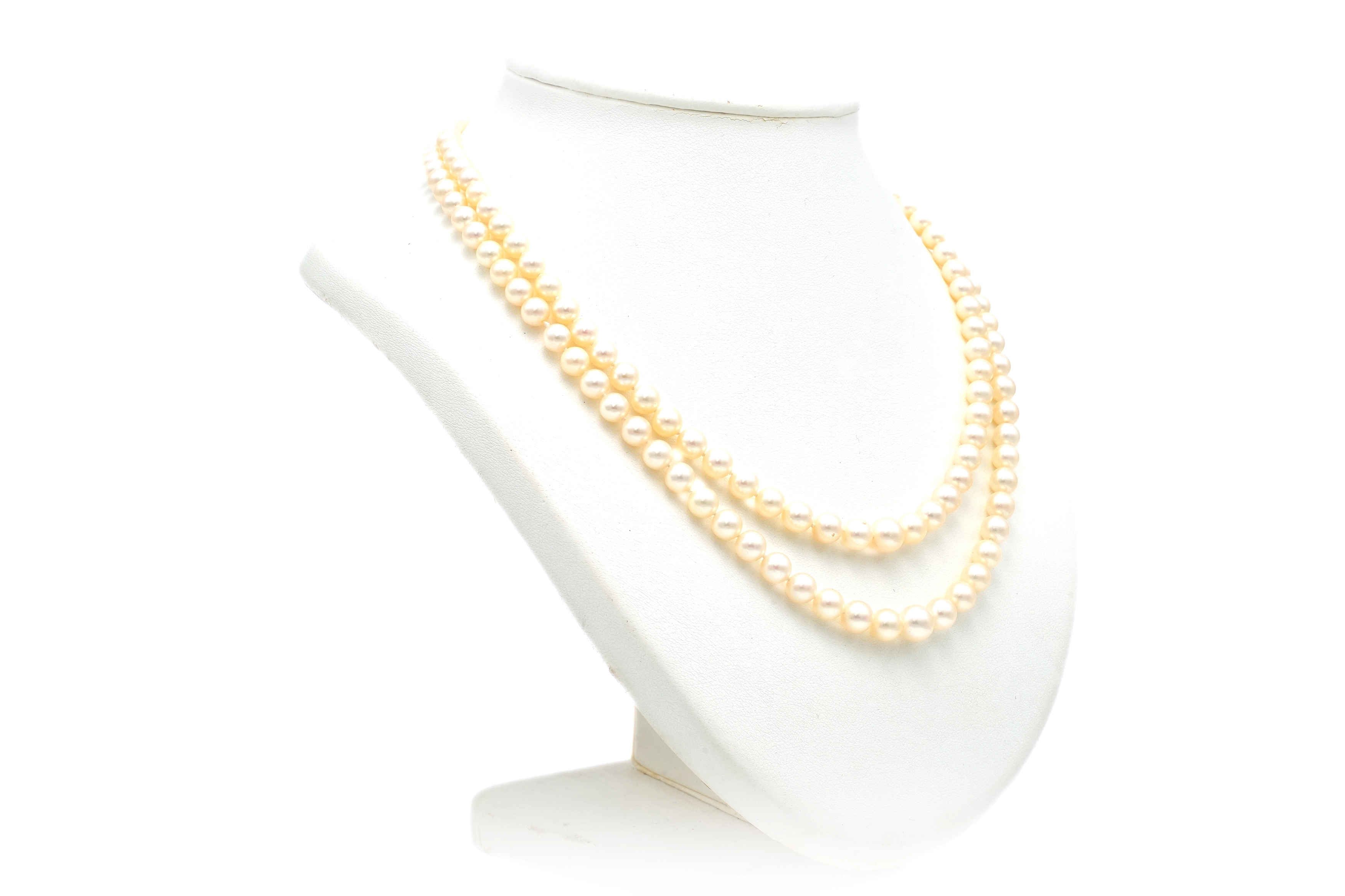 Collier contemporain en perles avec fermoir en or blanc 18 carats et turquoise - 4