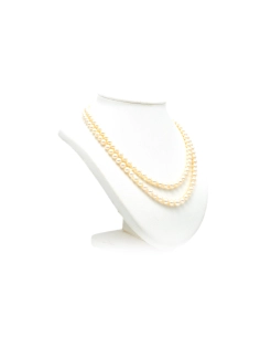 Collier contemporain en perles avec fermoir en or blanc 18 carats et turquoise - 4
