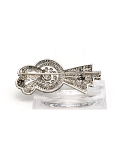 Broche Années 50 en or blanc 18 carats sertie de diamants "taille" brillant (+-3.468ct) - 5