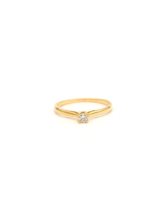 Solitaire contemporain en or jaune 18 carats serti d'un diamant "taille" brillant (+-0.09ct) - 2