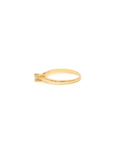 Solitaire contemporain en or jaune 18 carats serti d'un diamant "taille" brillant (+-0.09ct) - 3