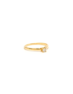Solitaire contemporain en or jaune 18 carats serti d'un diamant "taille" brillant (+-0.09ct) - 6