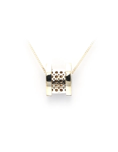 Pendentif contemporain en or blanc 18 carats serti de diamants "taille" brillant (+-0.465ct) - 4