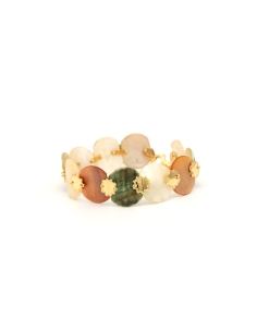 Bracelet Années 70 en or jaune 18 carats et nacre - - 1