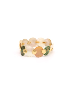 Bracelet Années 70 en or jaune 18 carats et nacre - - 3