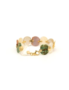 Bracelet Années 70 en or jaune 18 carats et nacre - - 4