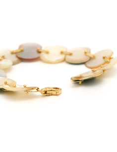Bracelet Années 70 en or jaune 18 carats et nacre - - 5