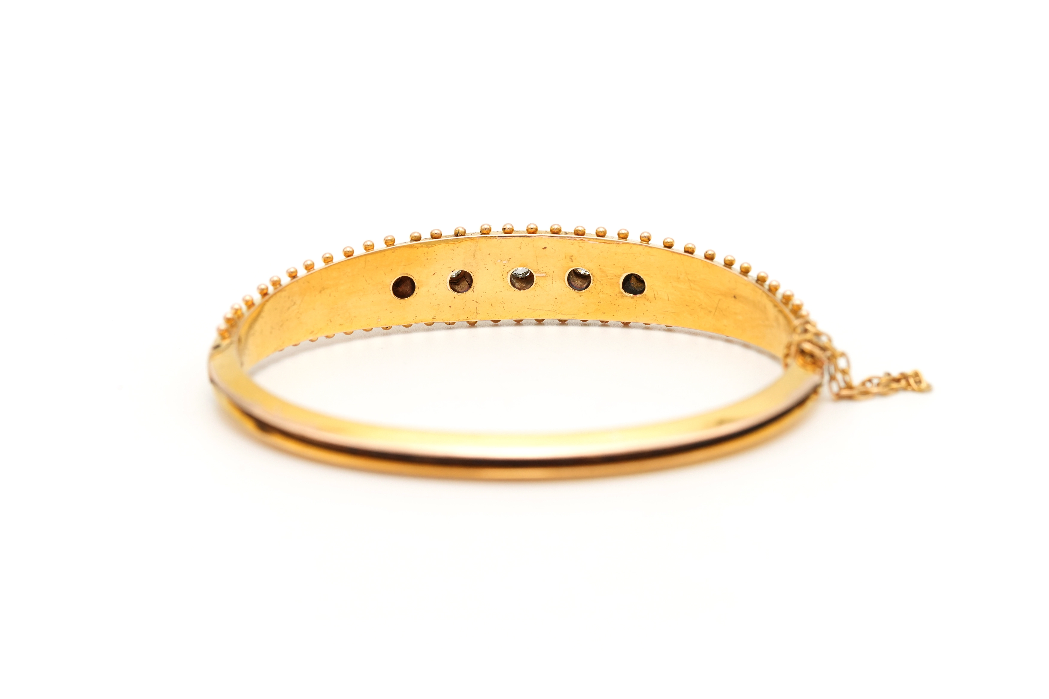 Bracelet Napoléon III en or jaune 18 carats serti de diamants "taille" brillant (+- 0,38ct) - 4