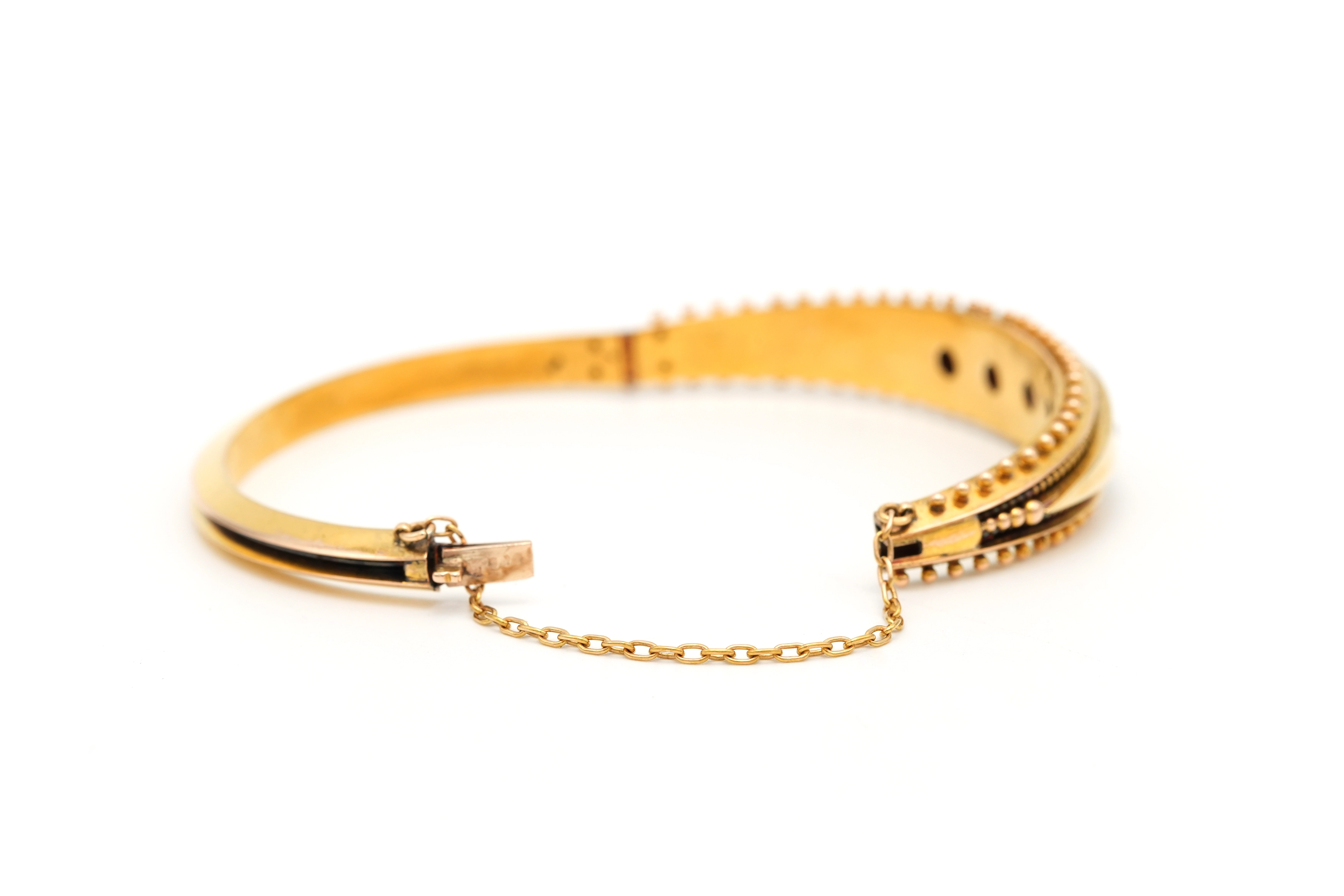 Bracelet Napoléon III en or jaune 18 carats serti de diamants "taille" brillant (+- 0,38ct) - 6