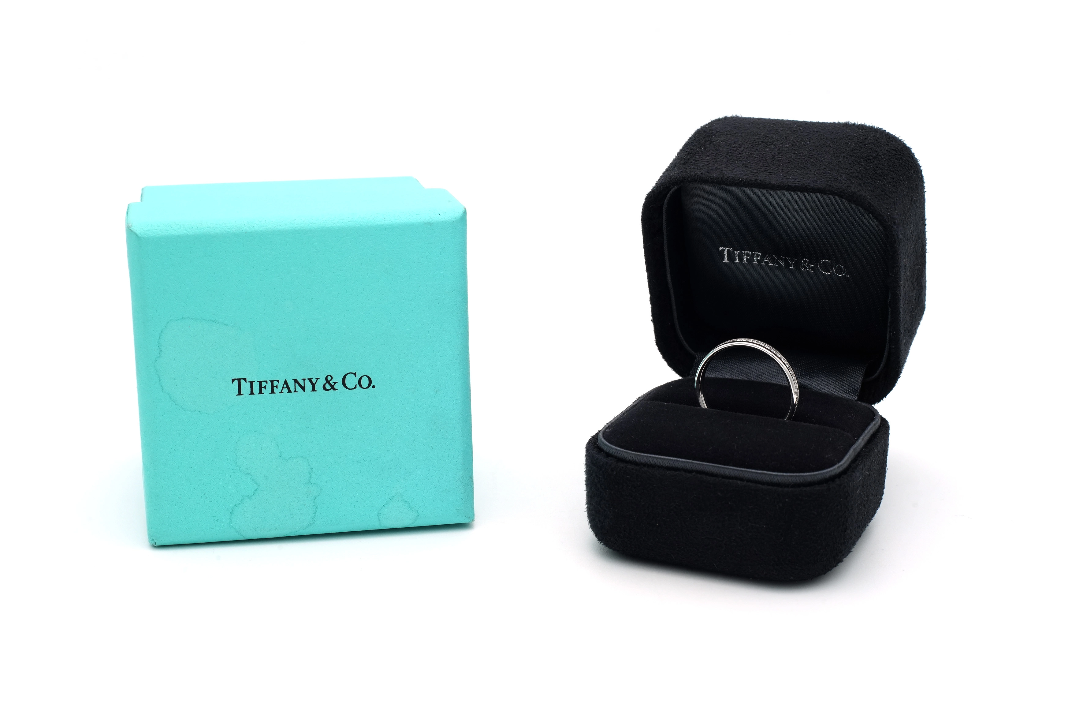 Bague contemporaine Tiffany&co Metro en or blanc 18 carats sertie de diamants "taille" brillant (+-0,36ct) - - 1