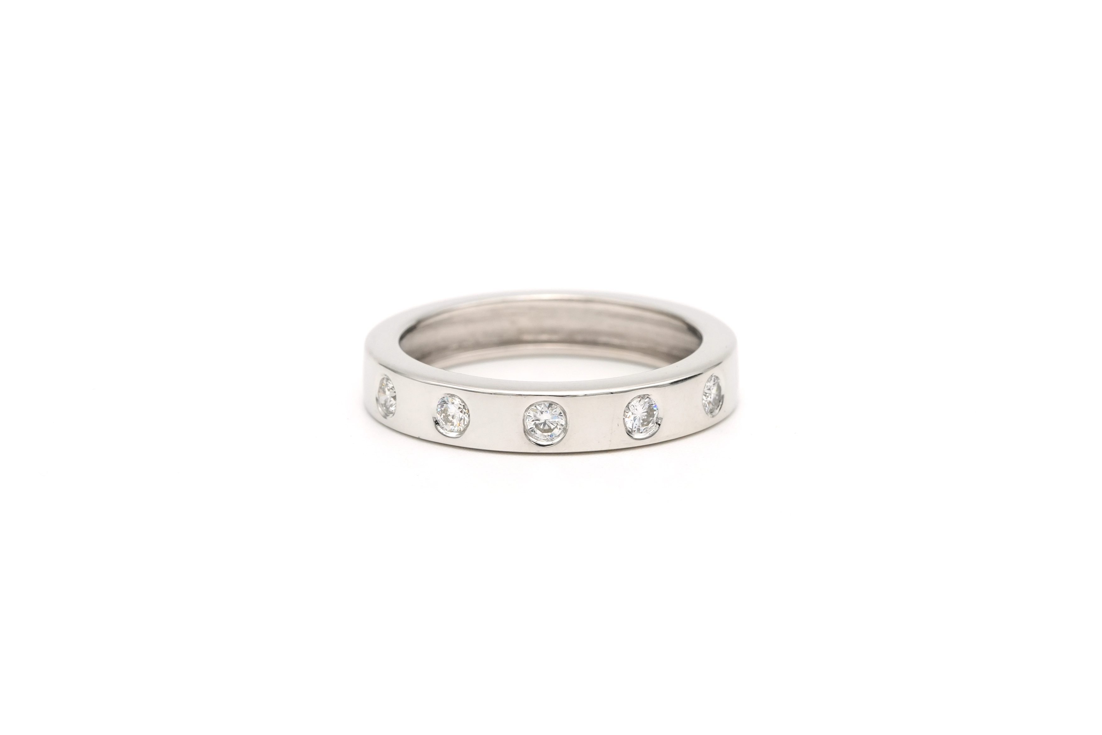 Bague contemporaine en or blanc 18 carats sertie de diamants "taille" brillant (+-0.25ct) - - 1