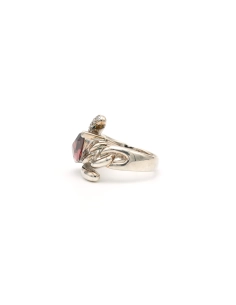 Bague contemporaine en argent 925 sertie de zirconiums