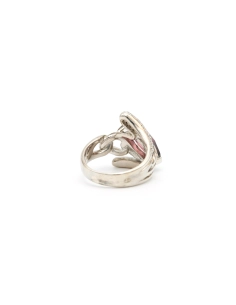 Bague contemporaine en argent 925 sertie de zirconiums