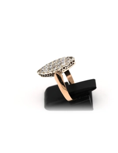 Bague Napoléon III en or jaune 8 carats et argent sertie de strass - 3