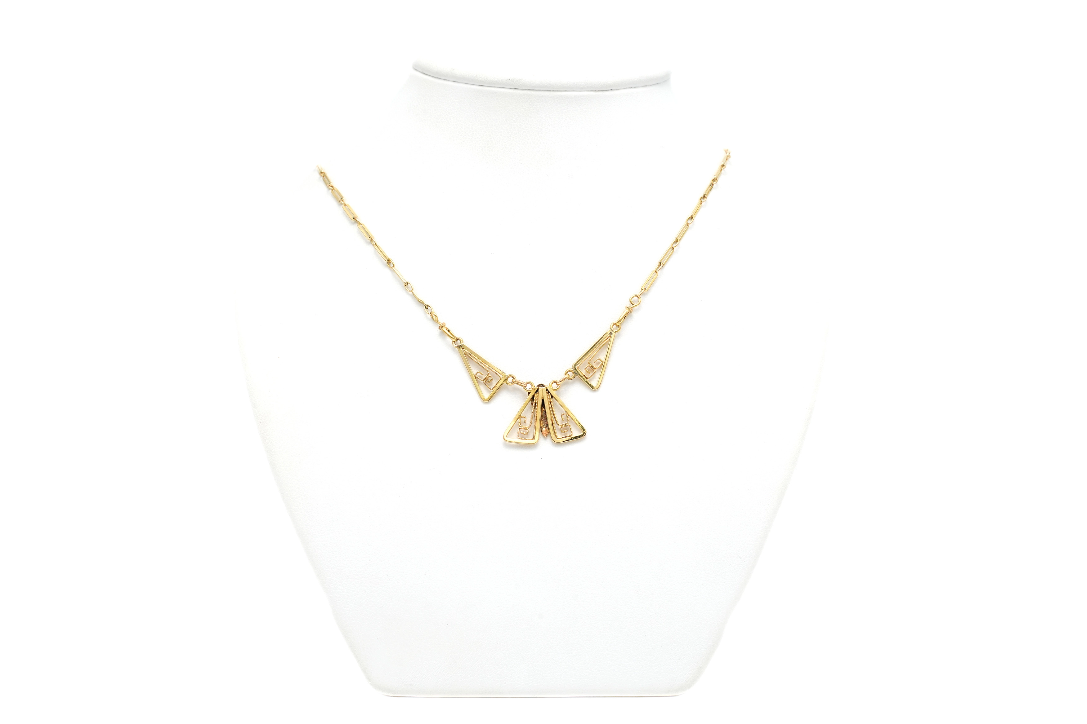 Collier Art Déco en or jaune 18 carats - 5