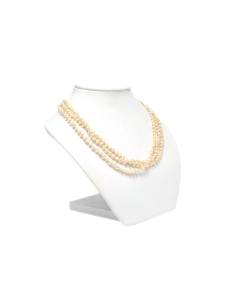 Collier Années 70 en or blanc 18 carats serti de perles et de rubis - 3
