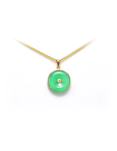 Pendentif Contemporain en or jaune 14 carats serti de jade et d'un rubis - 4