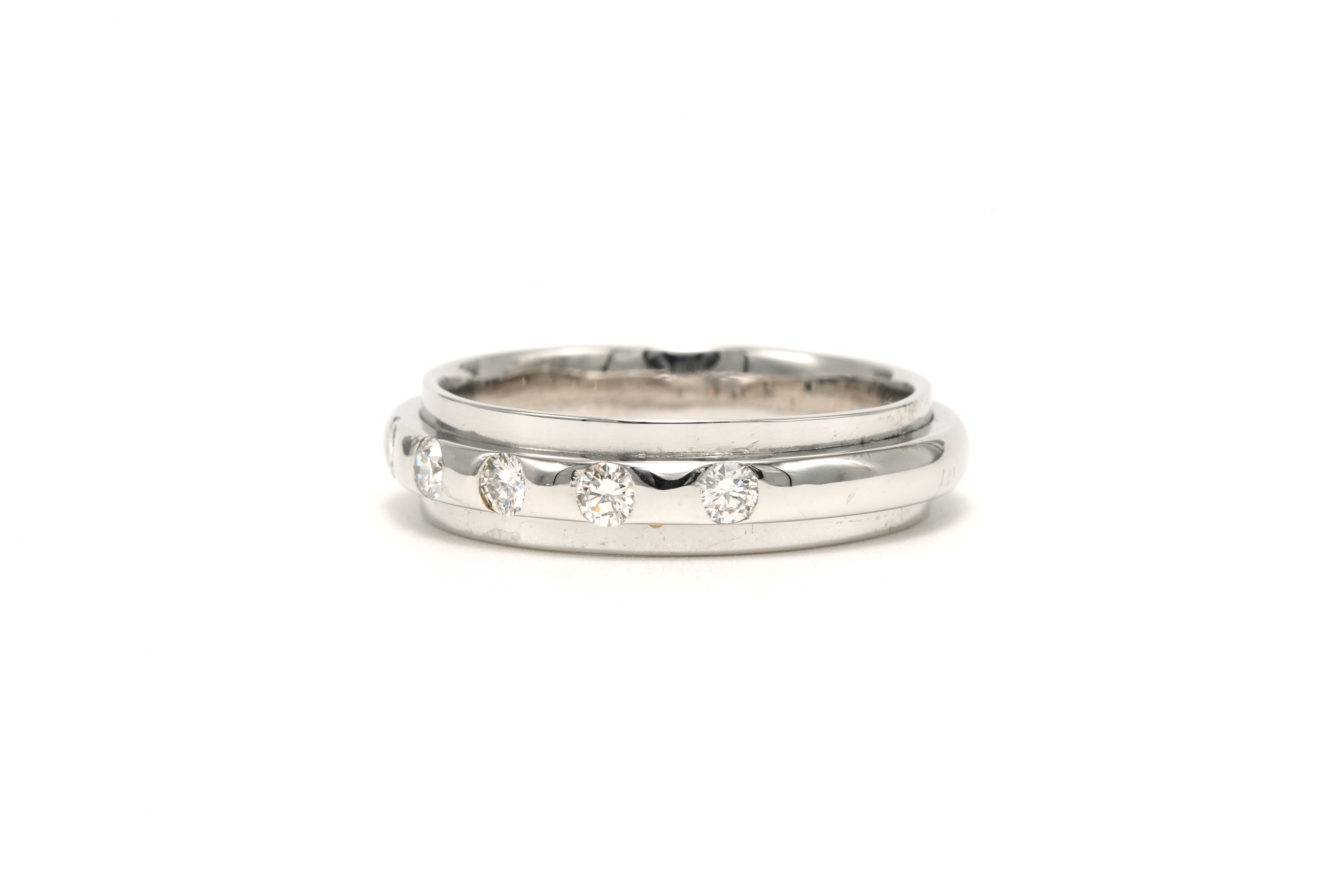 Bague contemporain en or blanc 18 carats sertie de diamants "taille" brillant (+- 0,36ct) - 2