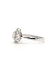 Bague contemporaine en or blanc 18 carats sertie de diamants "taille" brillant (+-0.88ct) - 3