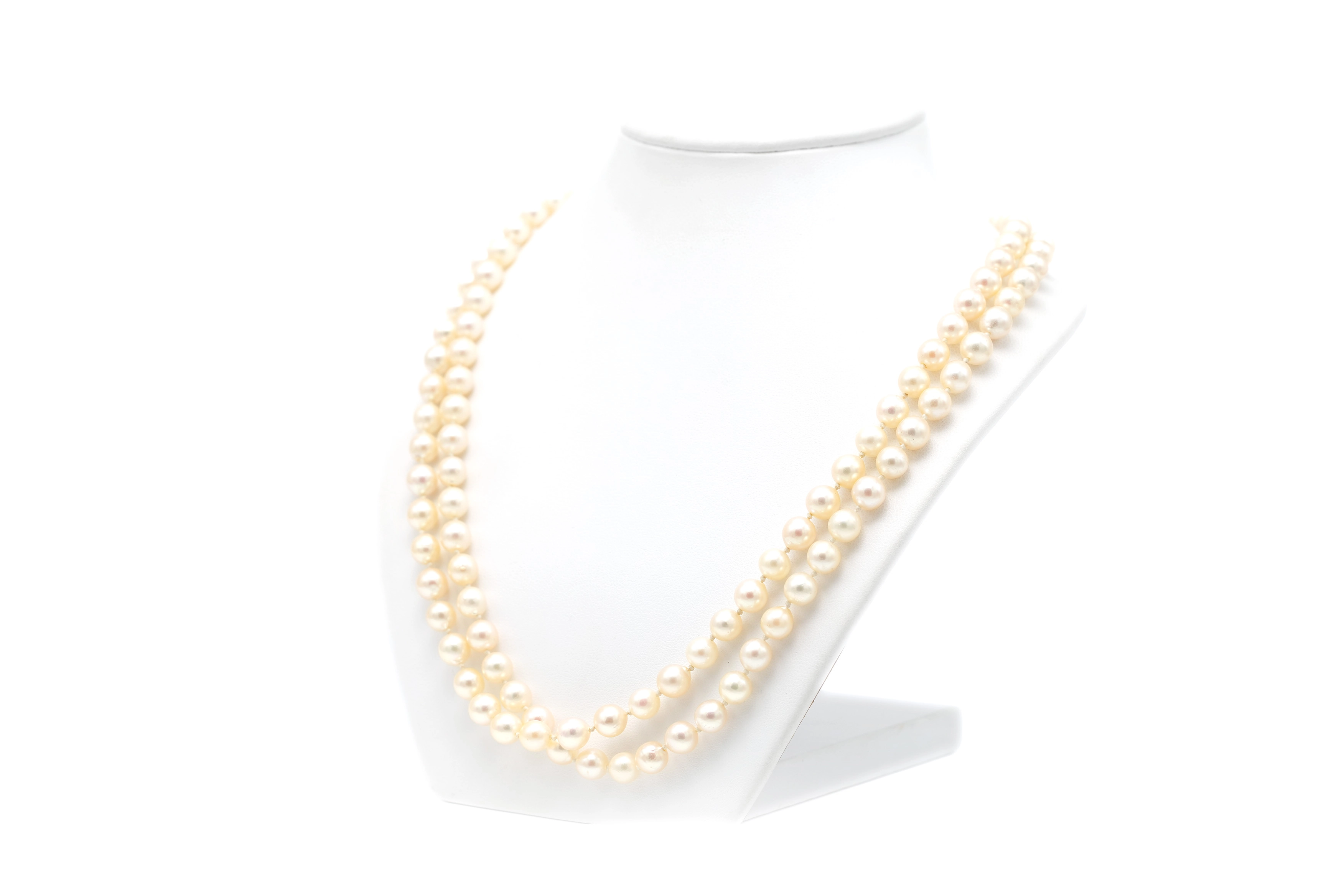 Collier Années 70 en or blanc 18 carats, émeraude et perles - 3