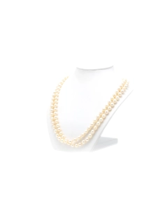 Collier Années 70 en or blanc 18 carats, émeraude et perles - 3