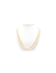 Collier Années 70 en or blanc 18 carats, émeraude et perles - 2