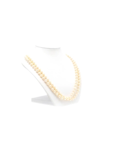 Collier Années 70 en or blanc 18 carats, émeraude et perles - 4