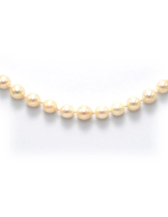 Collier Années 70 en or blanc 18 carats, émeraude et perles - 6