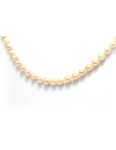 Collier Années 70 en or blanc 18 carats, émeraude et perles - 7