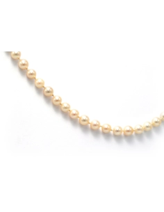 Collier Années 70 en or blanc 18 carats, émeraude et perles - 8