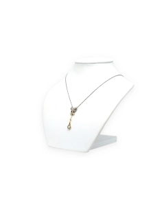 Collier Art Déco en or jaune 18 carats et argent 925 serti de diamants "taille" old cut et "taille" rose - 4