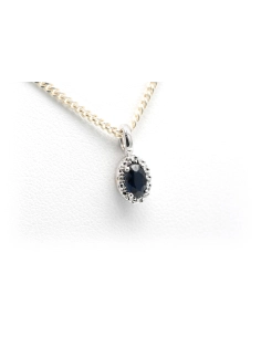 Pendentif Contemporain en or blanc 18 carats serti d'un saphir - 3