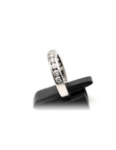 Alliance demi-américaine contemporaine en or blanc 18 carats sertie de diamants "taille" brillant (+-0.68ct) - 3