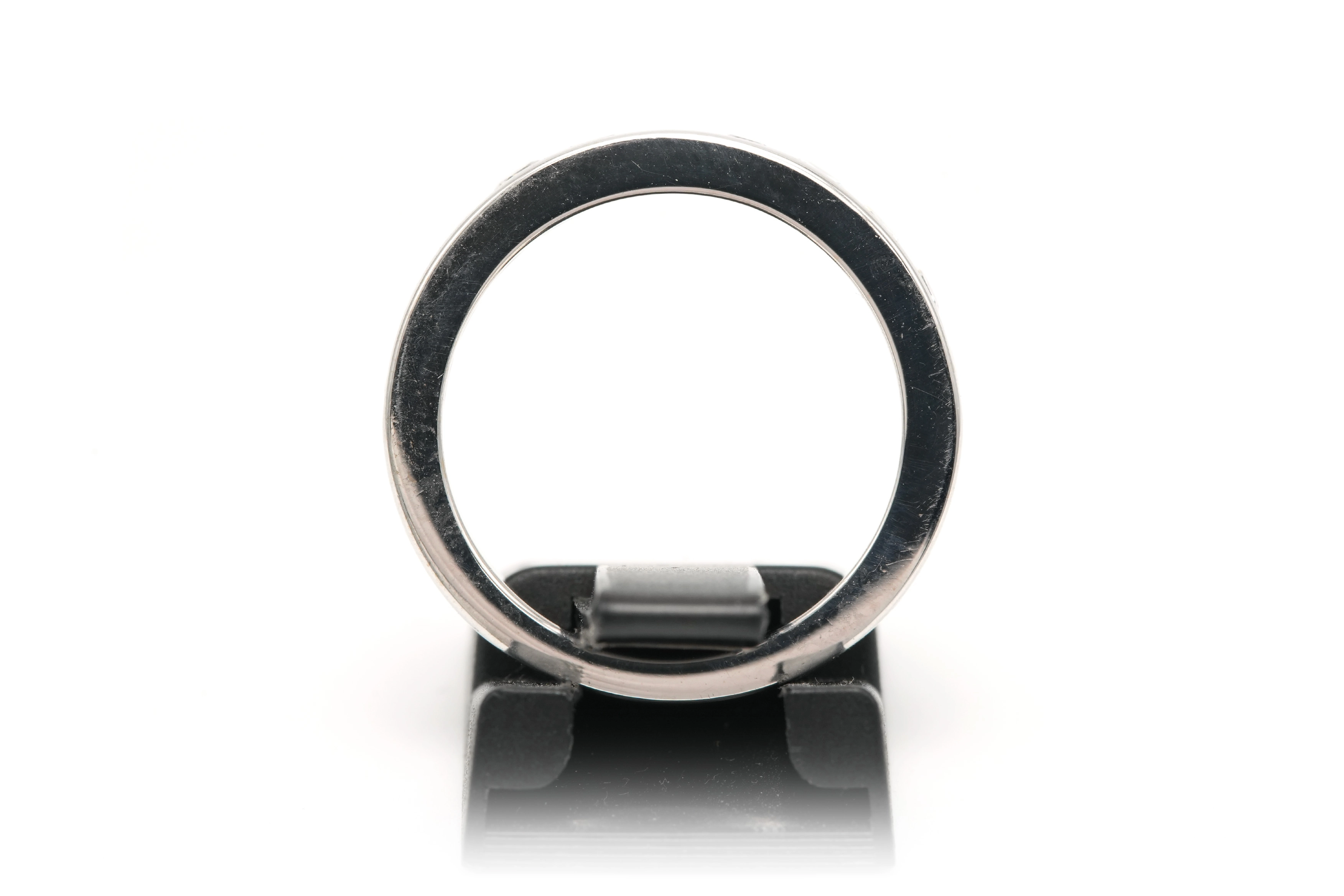 Alliance demi-américaine contemporaine en or blanc 18 carats sertie de diamants "taille" brillant (+-0.68ct) - 4