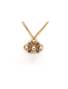 Collier Napoléon III en or jaune 18 carats et diamants "taille" rose - 1